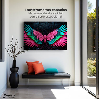Cuadros Decorativos Canvas Revolution | Alas Luz Angeles | Montaje1