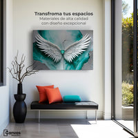 Cuadros Decorativos Canvas Revolution | Alas Vida Esmeralda | Montaje1