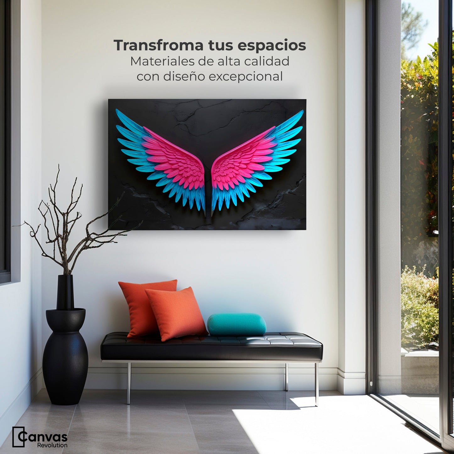 Cuadros Decorativos Canvas Revolution | Alas Vuelo De Luz | Montaje1