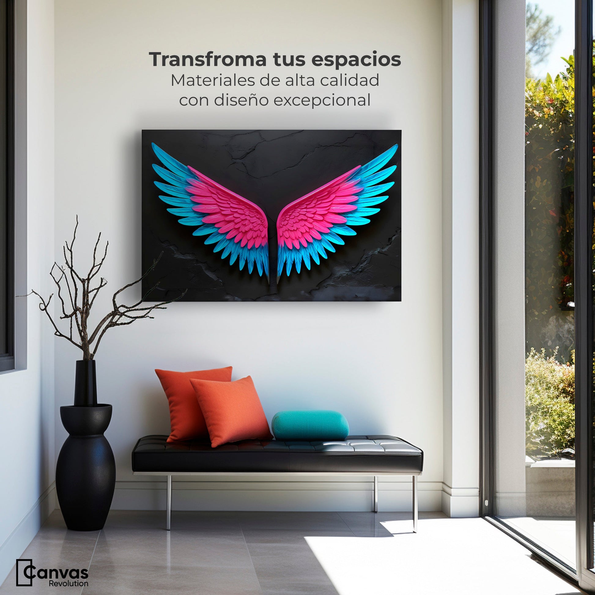 Cuadros Decorativos Canvas Revolution | Alas Vuelo De Luz | Montaje1