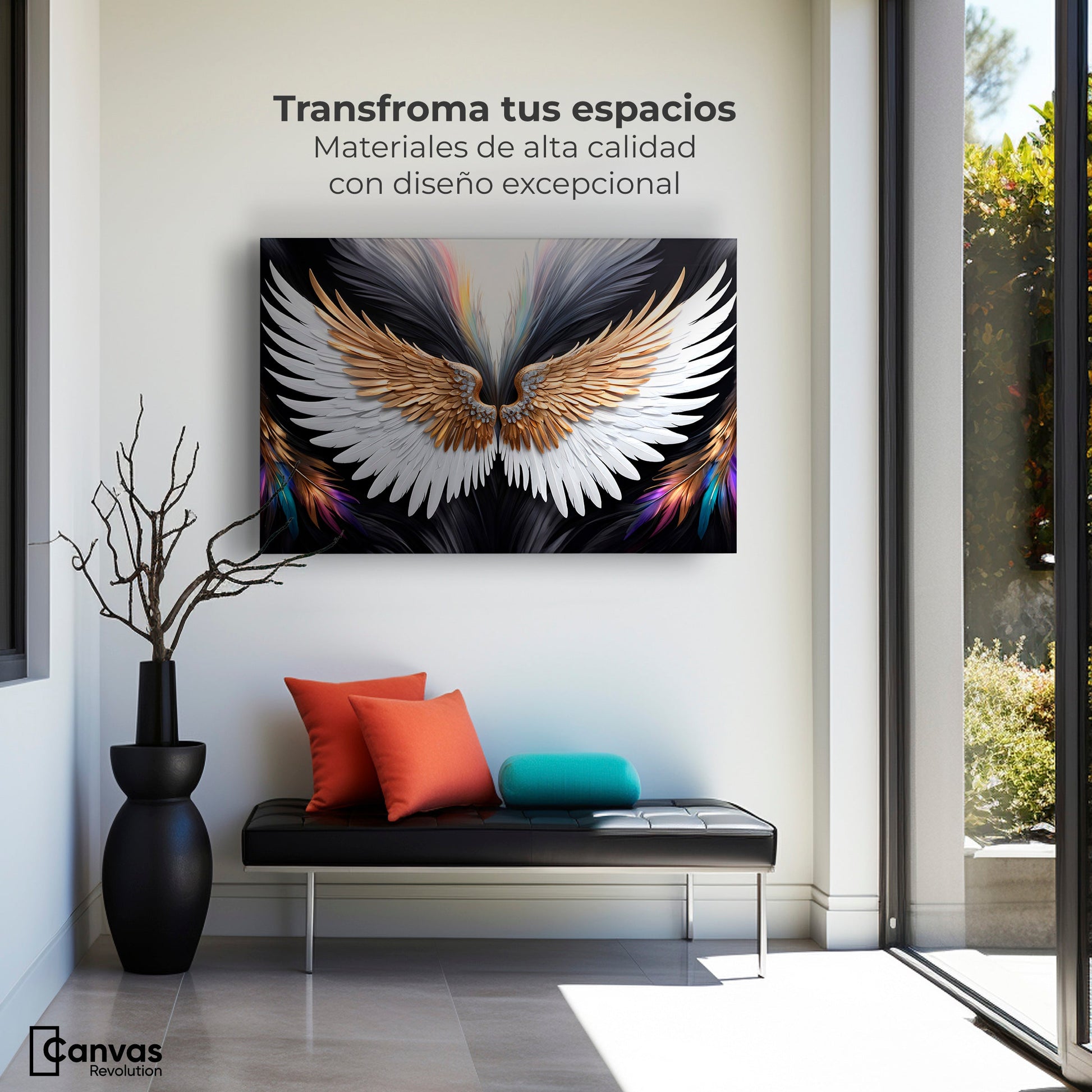 Cuadros Decorativos Canvas Revolution | Alas Vuelo Mistico | Montaje1