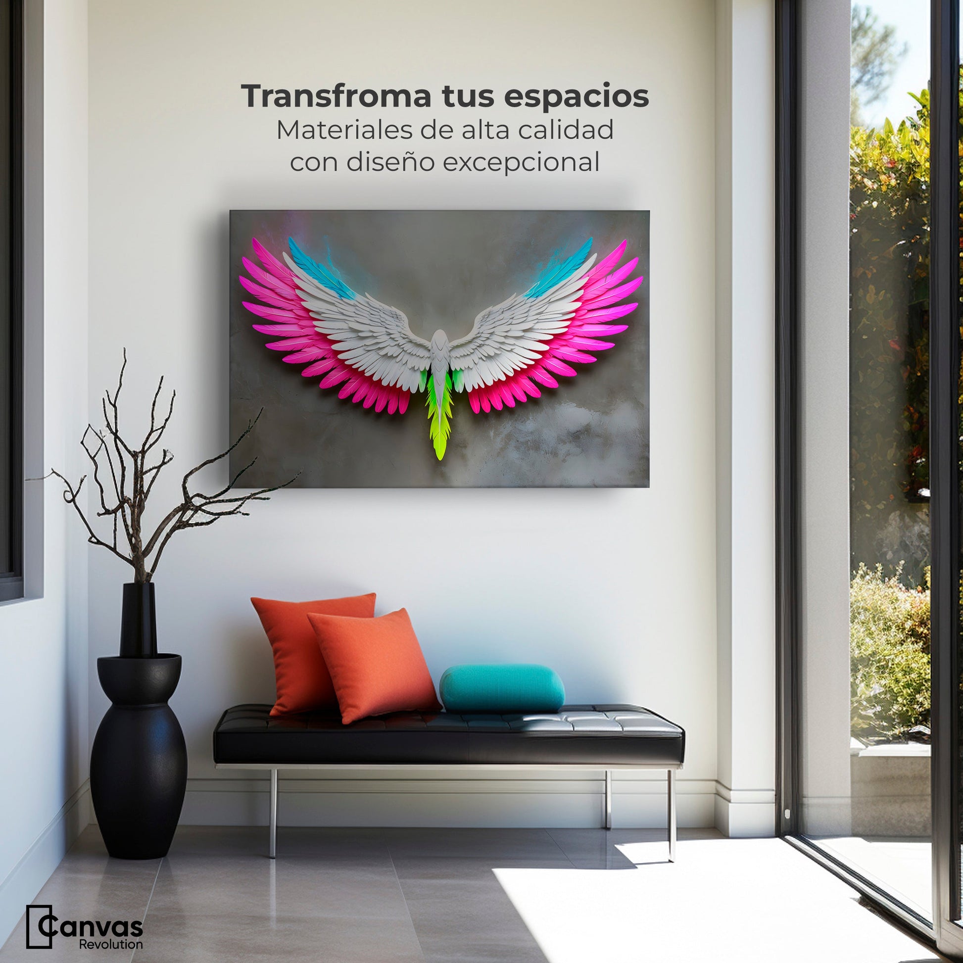 Cuadros Decorativos Canvas Revolution | Angel Alas De Luz | Montaje1