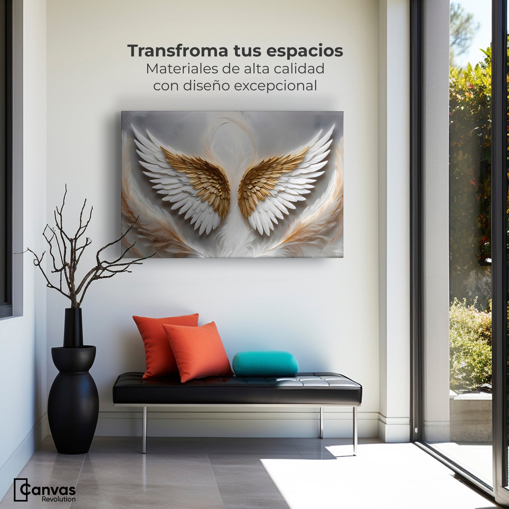 Cuadros Decorativos Canvas Revolution | Angel Luz Radiante | Montaje1