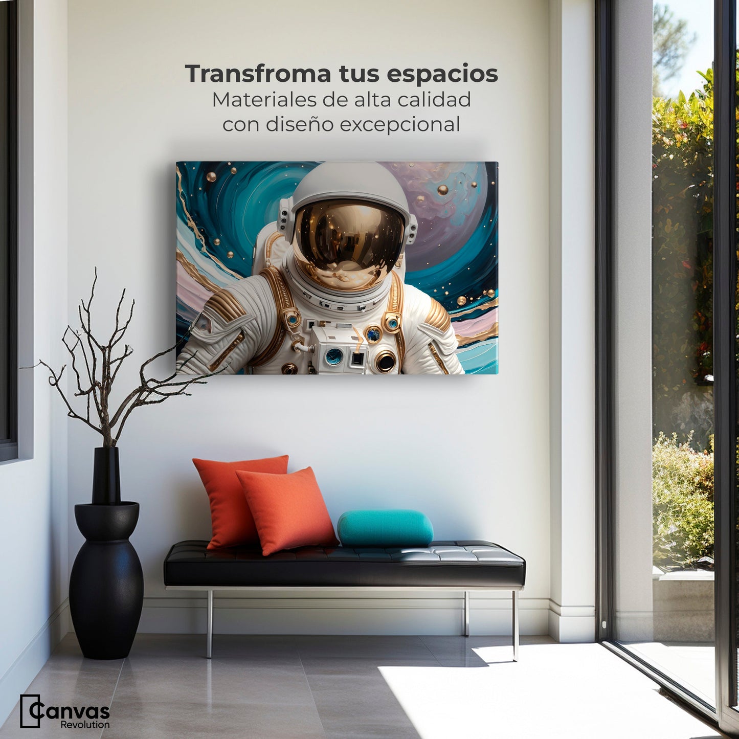 Cuadros Decorativos Canvas Revolution | Astronauta Y Luz | Montaje1