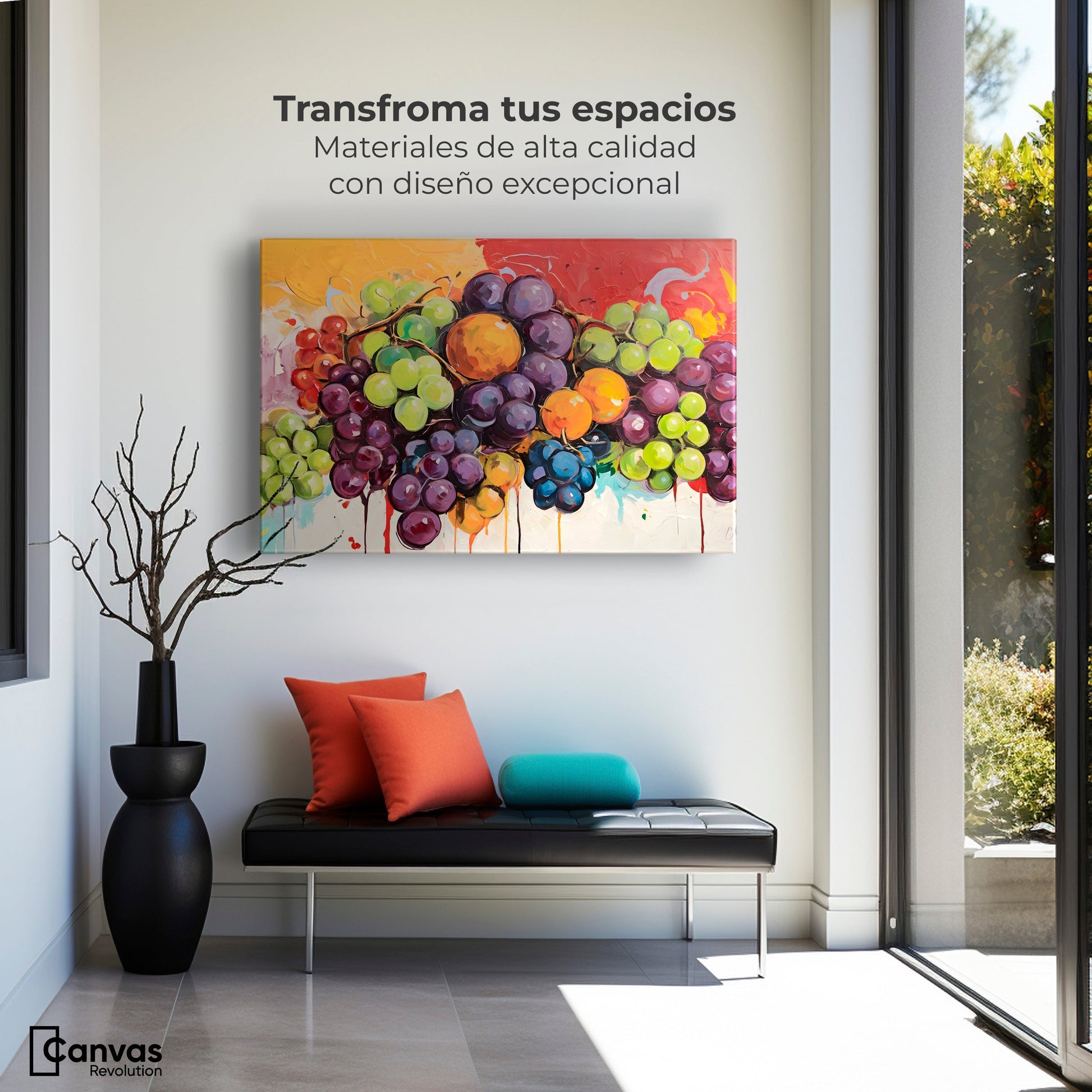 Cuadros Decorativos Canvas Revolution | Bodegon Con Uvas | Montaje1