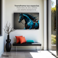 Cuadros Decorativos Canvas Revolution | Brillo Azul Equino | Montaje1