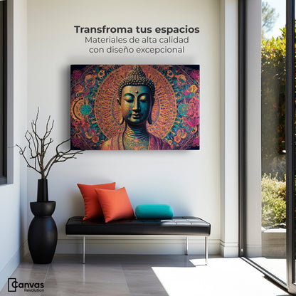 Cuadros Decorativos Canvas Revolution | Buda Sobre Mandala | Montaje1