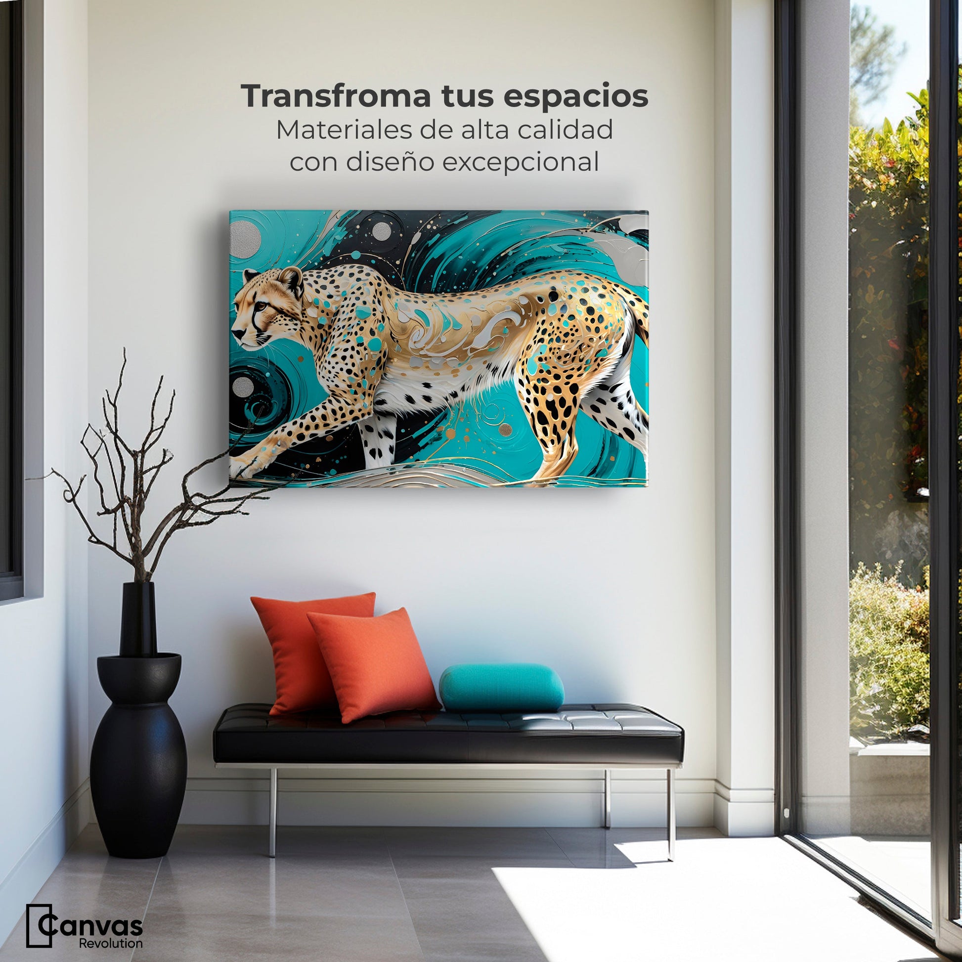 Cuadros Decorativos Canvas Revolution | Cheetah Dorado | Montaje1