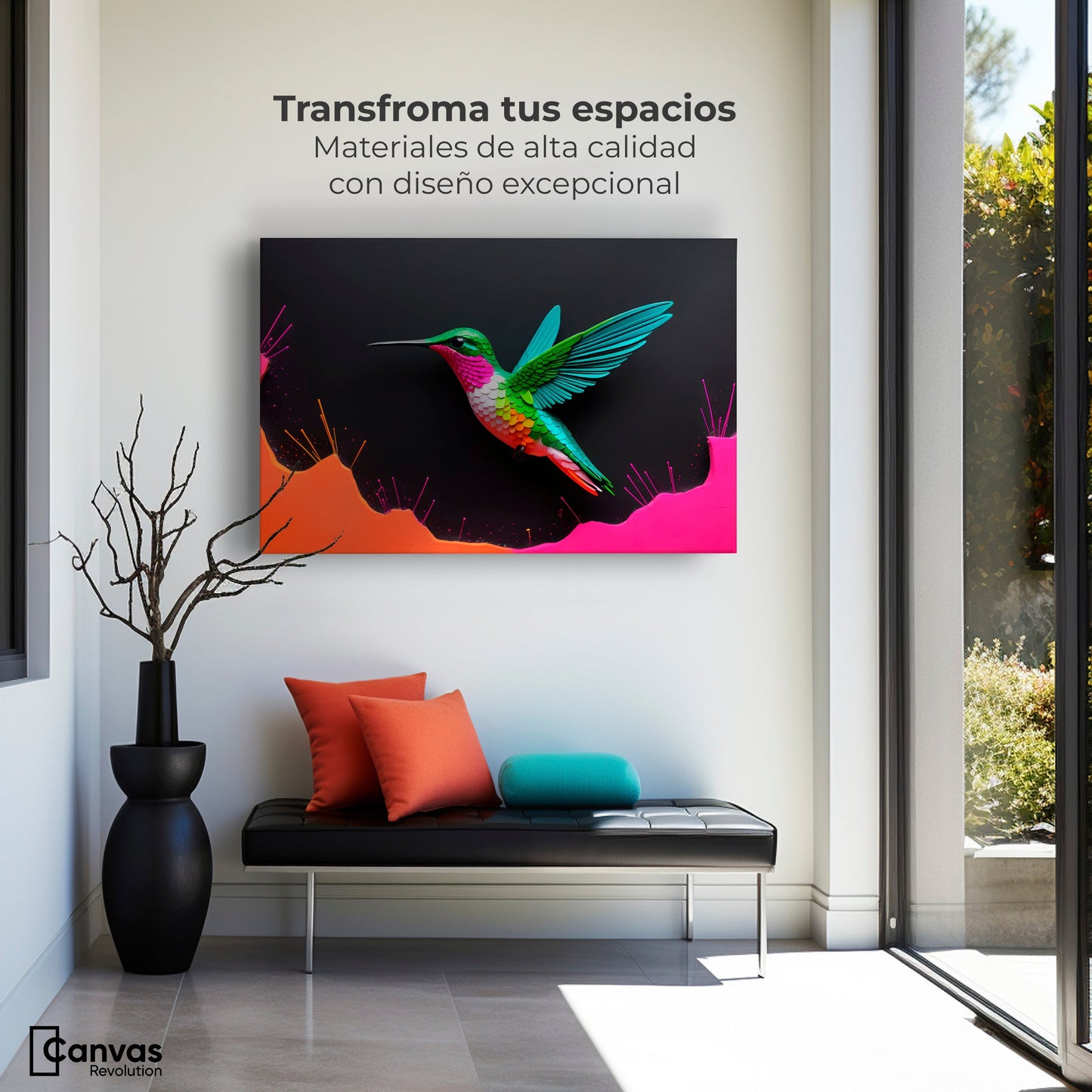 Cuadros Decorativos Canvas Revolution | Colibri En Colores | Montaje1