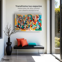 Cuadros Decorativos Canvas Revolution | Colorido Cubismo | Montaje1
