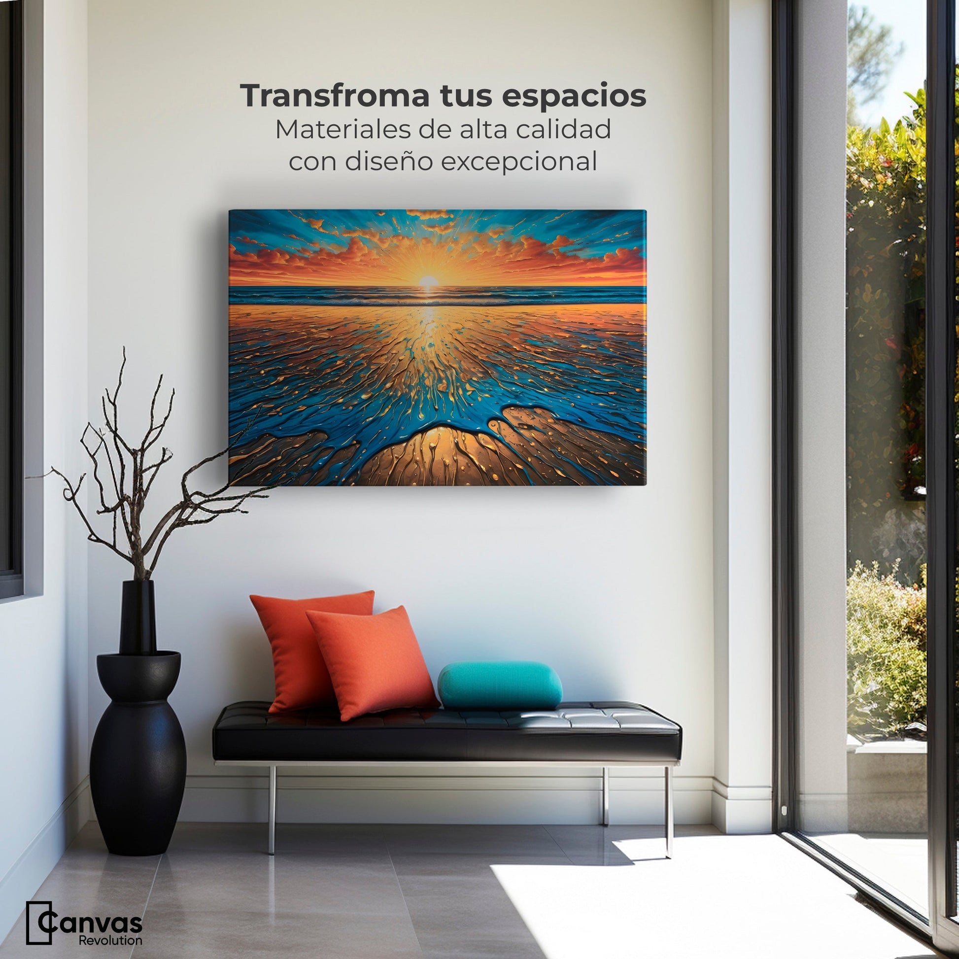 Cuadros Decorativos Canvas Revolution | Crepusculo Dorado | Montaje1