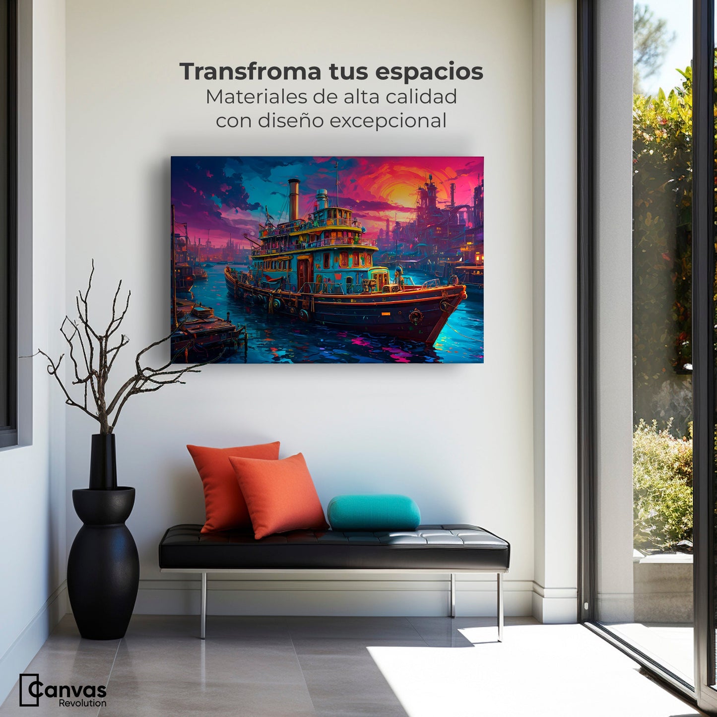 Cuadros Decorativos Canvas Revolution | Crepusculo Nautico | Montaje1