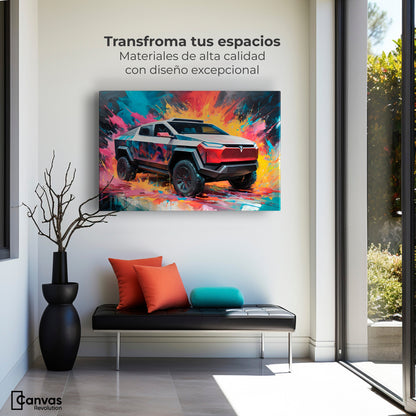 Cuadros Decorativos Canvas Revolution | Cyber Colors Truck | Montaje1