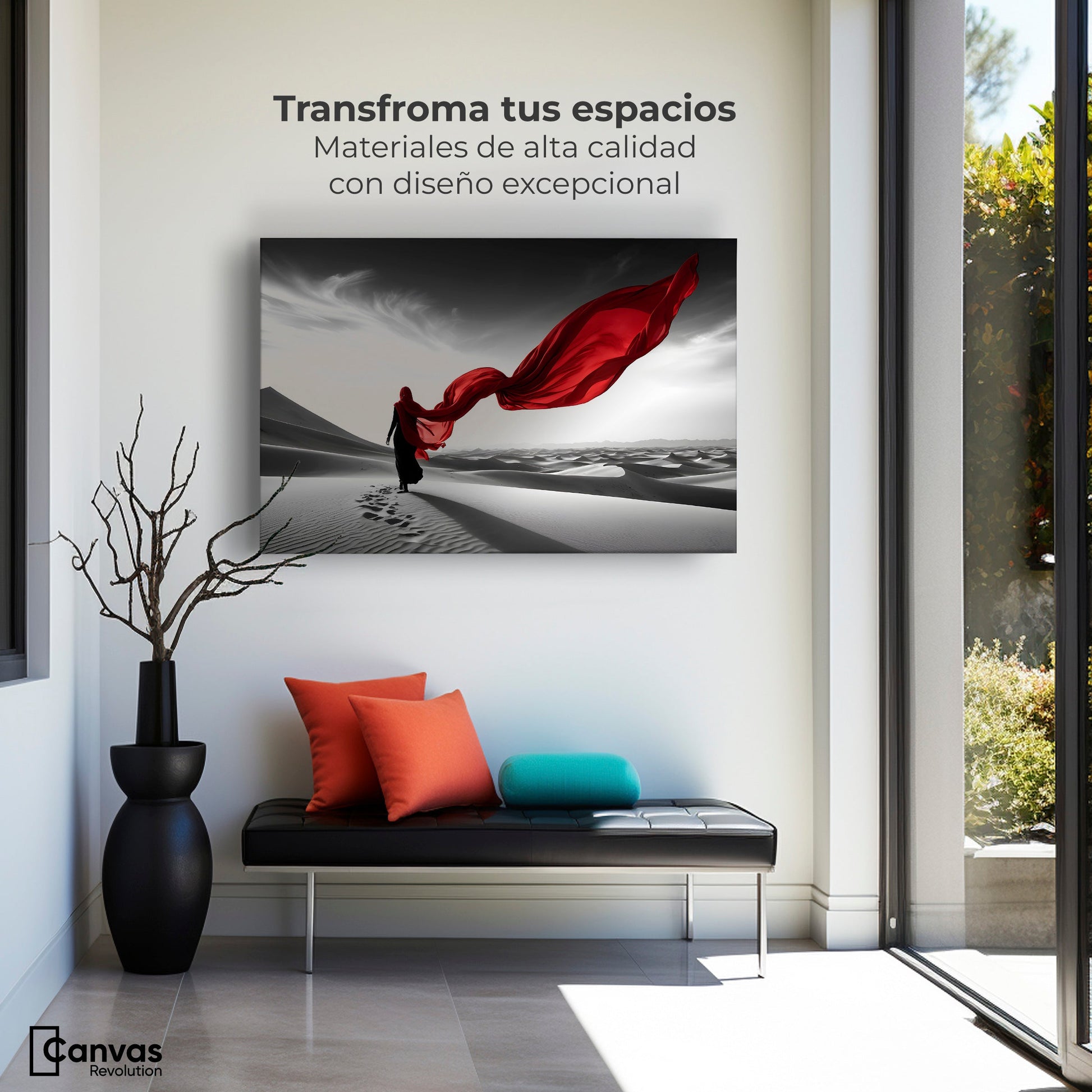 Cuadros Decorativos Canvas Revolution | Dunas Y Rojo | Montaje1