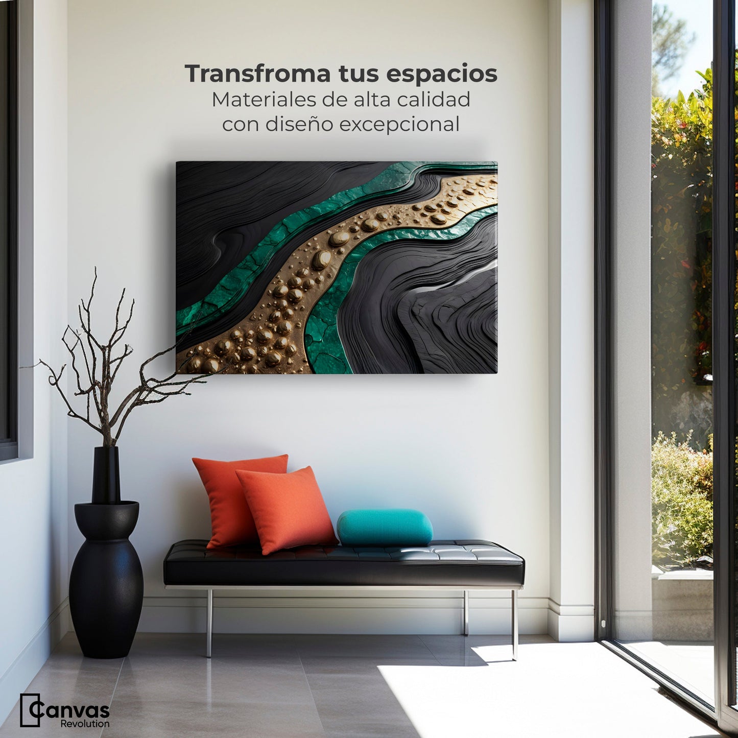 Cuadros Decorativos Canvas Revolution | Espejismo Metalico | Montaje1