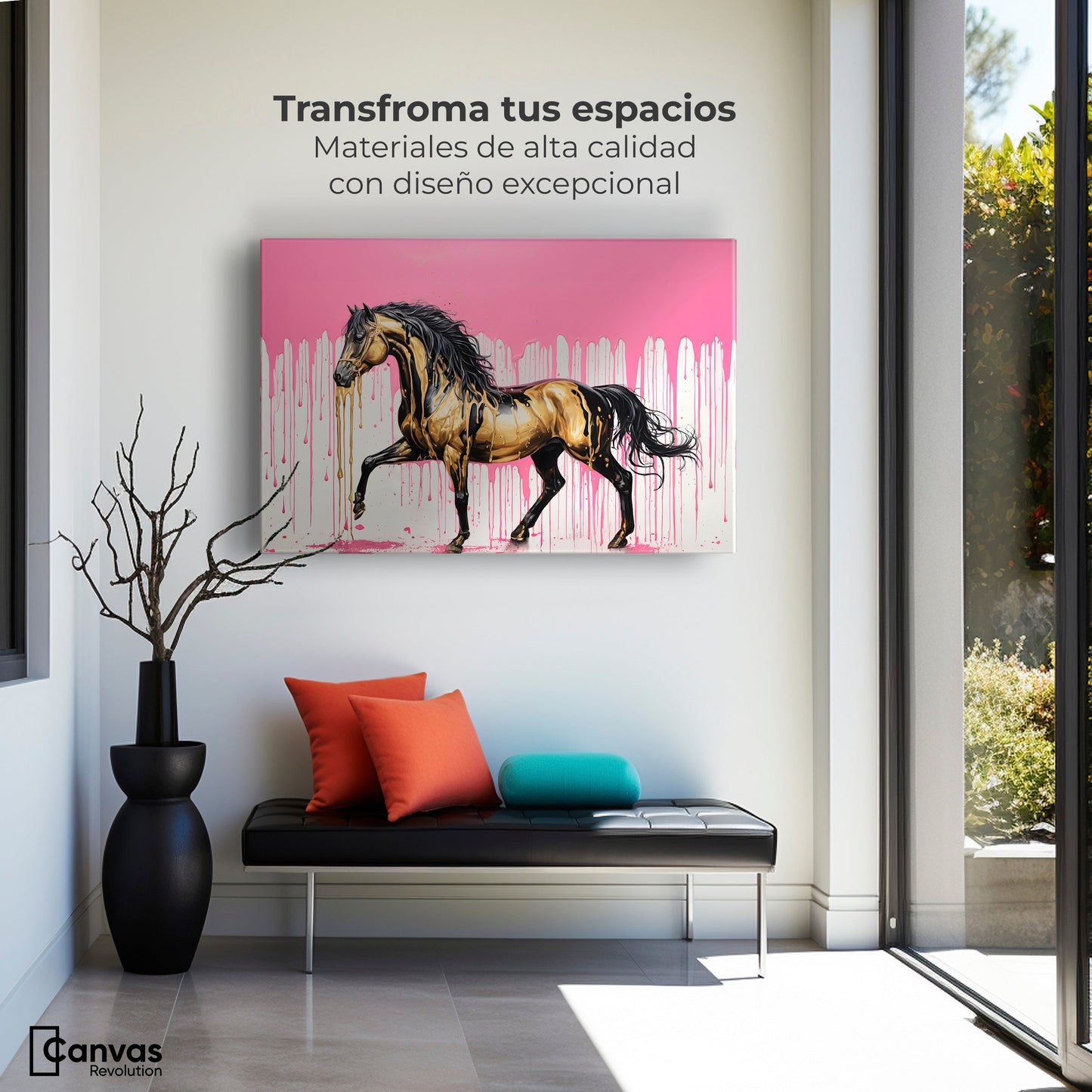 Cuadros Decorativos Canvas Revolution | Esplendor Oro Rosa | Montaje1