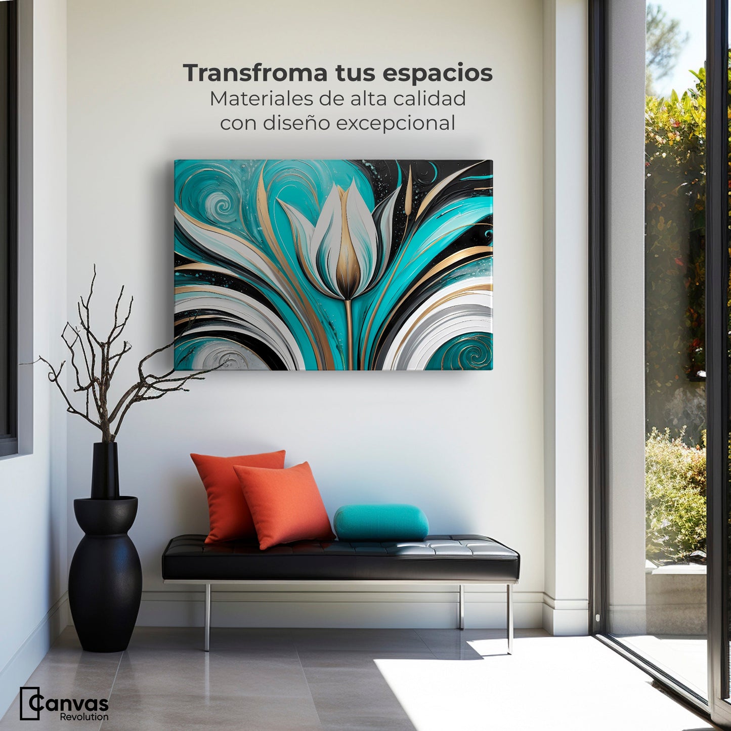 Cuadros Decorativos Canvas Revolution | Flor Eterna Viva | Montaje1