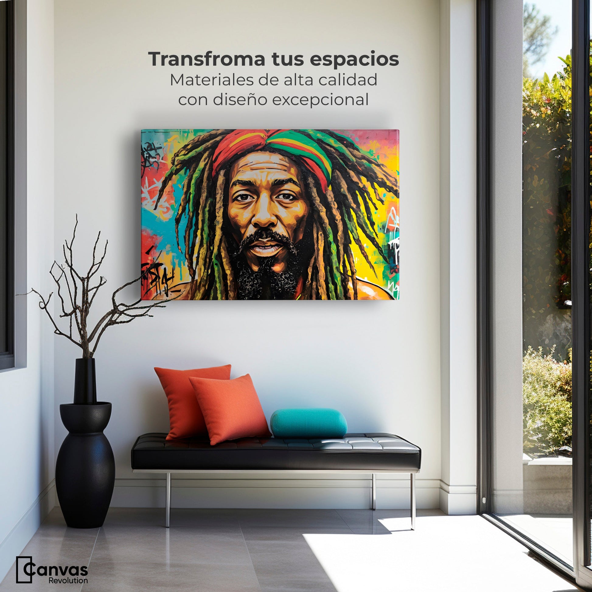Cuadros Decorativos Canvas Revolution | Fusion Urbana Rasta | Montaje1