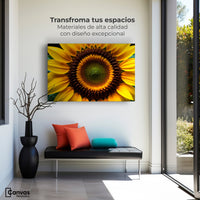 Cuadros Decorativos Canvas Revolution | Girasol Cercano | Montaje1