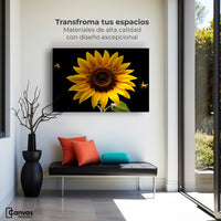 Cuadros Decorativos Canvas Revolution | Girasol En Vuelo | Montaje1