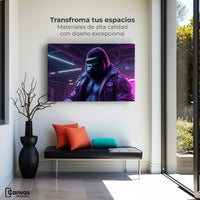 Cuadros Decorativos Canvas Revolution | Gorila Con Chaqueta | Montaje1