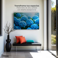 Cuadros Decorativos Canvas Revolution | Hortensias Azules | Montaje1