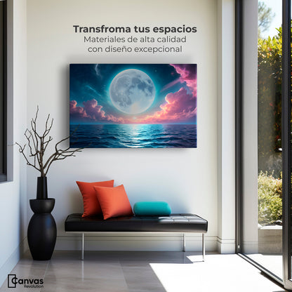 Cuadros Decorativos Canvas Revolution | Luna Sobre Oceano | Montaje1