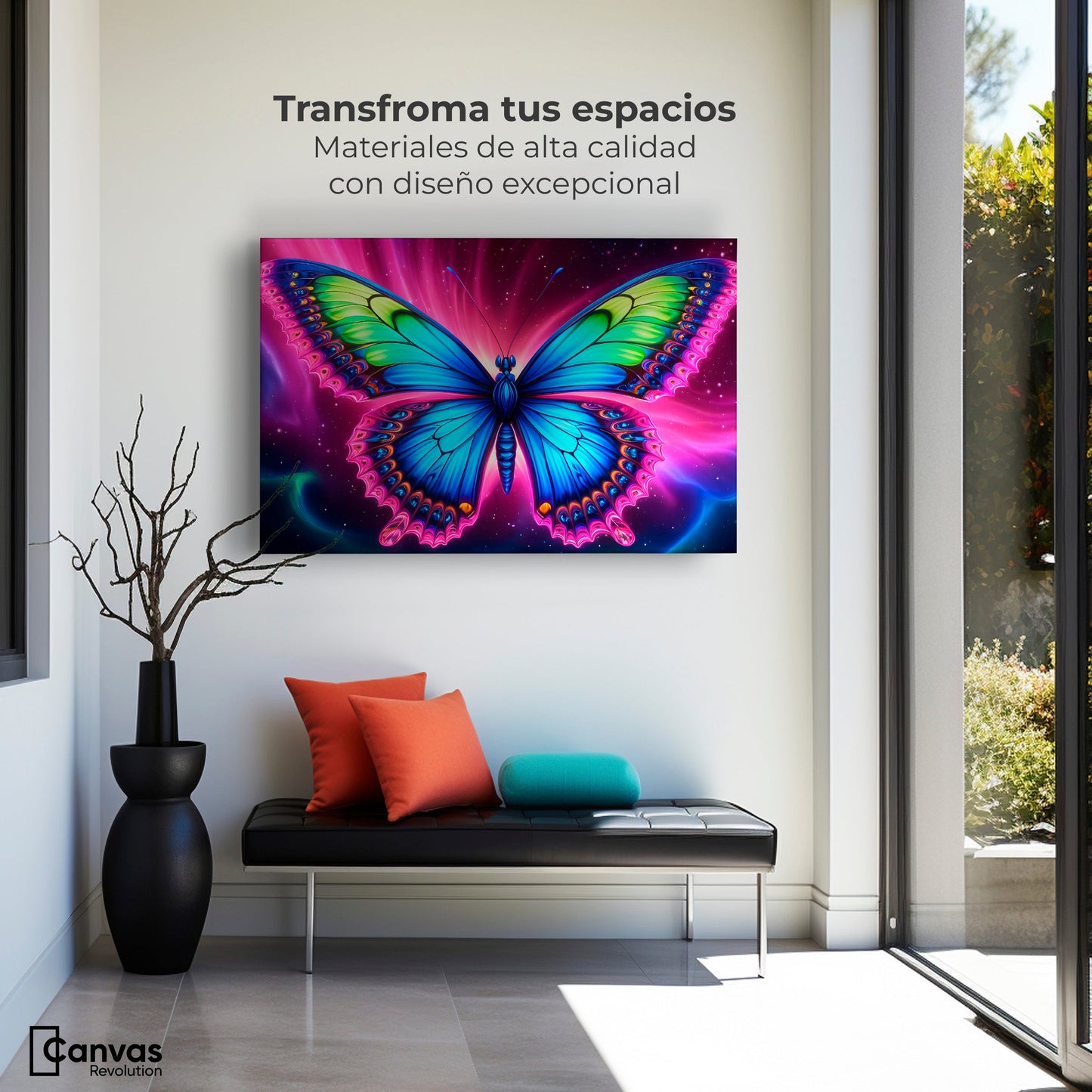 Cuadros Decorativos Canvas Revolution | Mariposa Nebulosa | Montaje1