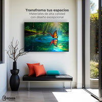 Cuadros Decorativos Canvas Revolution | Mariposa Y Agua | Montaje1