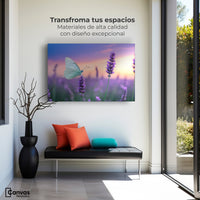 Cuadros Decorativos Canvas Revolution | Mariposa Y Lavanda | Montaje1