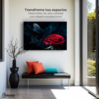 Cuadros Decorativos Canvas Revolution | Mariposa Y Rosa | Montaje1