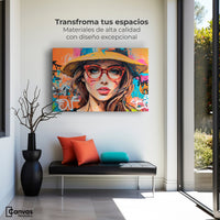 Cuadros Decorativos Canvas Revolution | Mujer Con Gafas | Montaje1