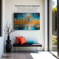 Cuadros Decorativos Canvas Revolution | New York Paint Oro | Montaje1