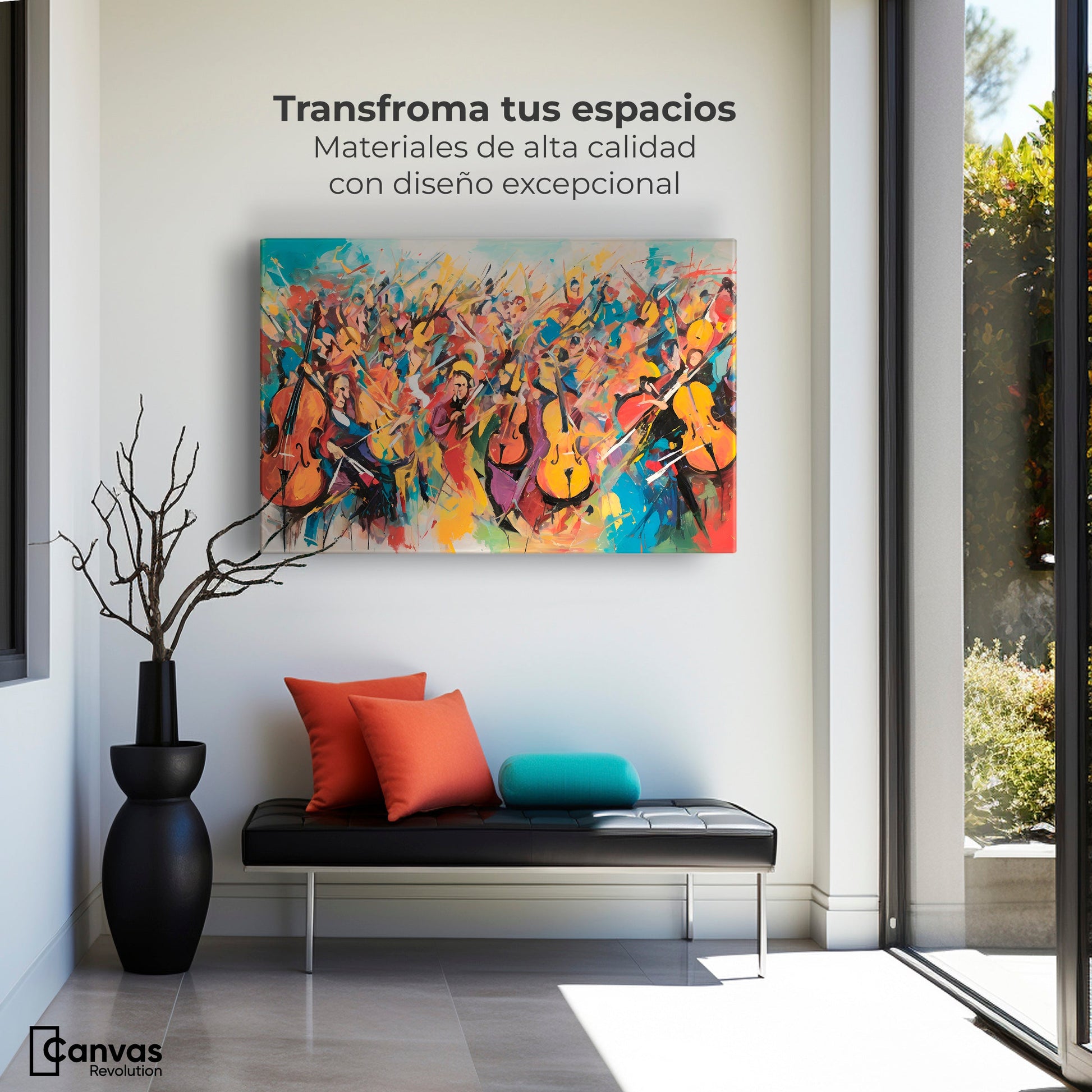 Cuadros Decorativos Canvas Revolution | Orquesta De Colores | Montaje1