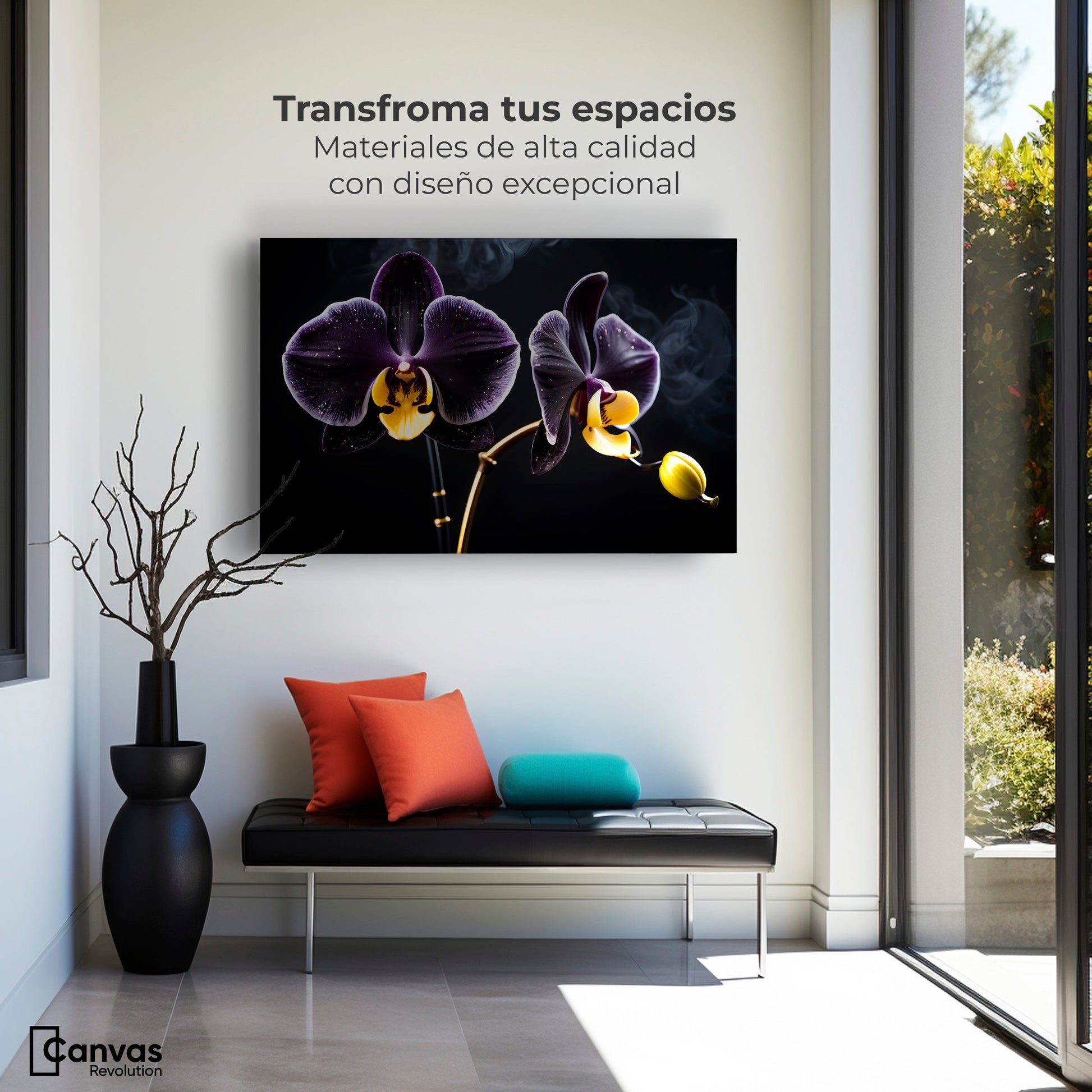 Cuadros Decorativos Canvas Revolution | Orquidea Bicolor | Montaje1