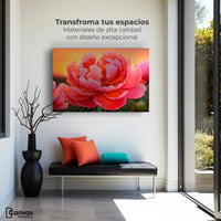 Cuadros Decorativos Canvas Revolution | Peonia Rosa Eterno | Montaje1