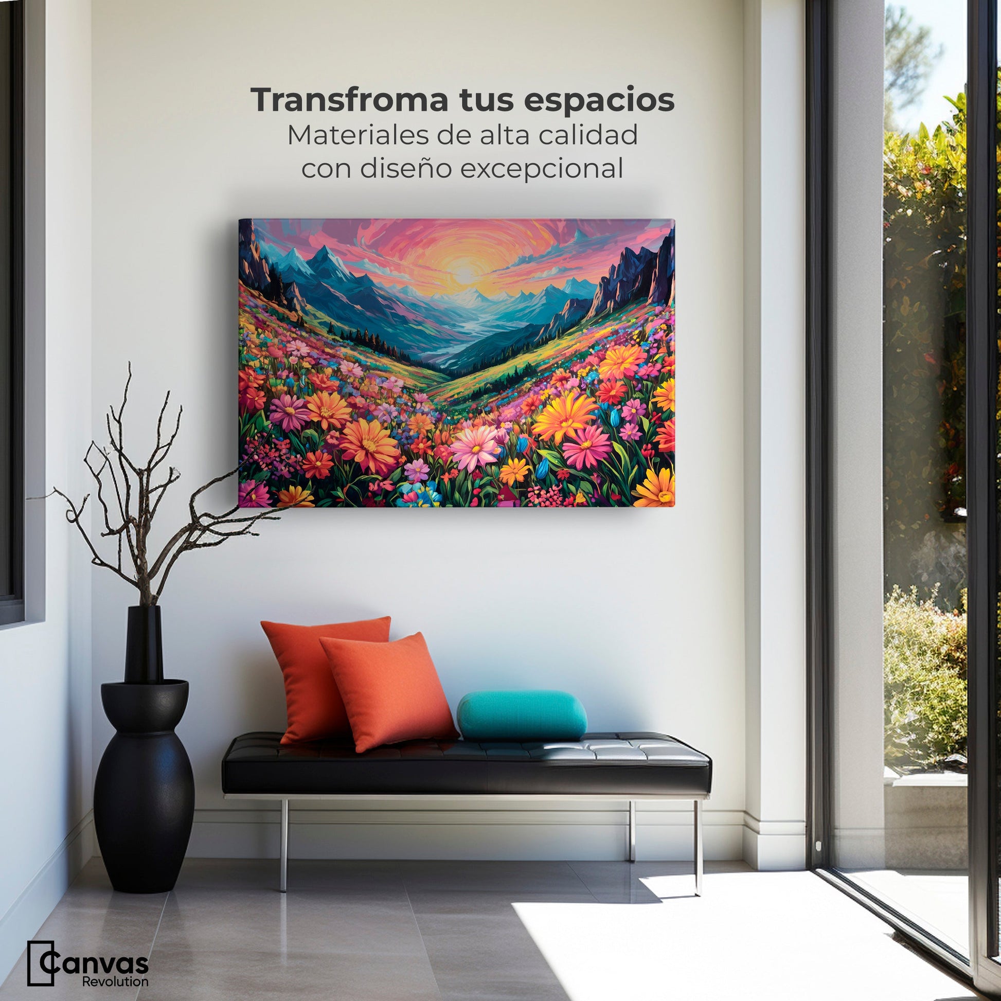 Cuadros Decorativos Canvas Revolution | Pradera Colores | Montaje1