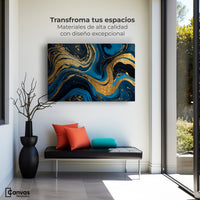 Cuadros Decorativos Canvas Revolution | Remolinos Zafiro | Montaje1