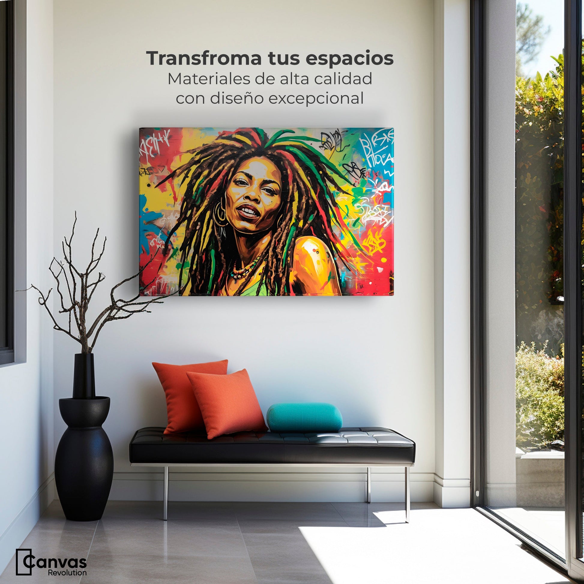 Cuadros Decorativos Canvas Revolution | Retrato Rasta Urban | Montaje1