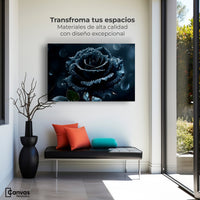 Cuadros Decorativos Canvas Revolution | Rosa Negra Poderosa | Montaje1