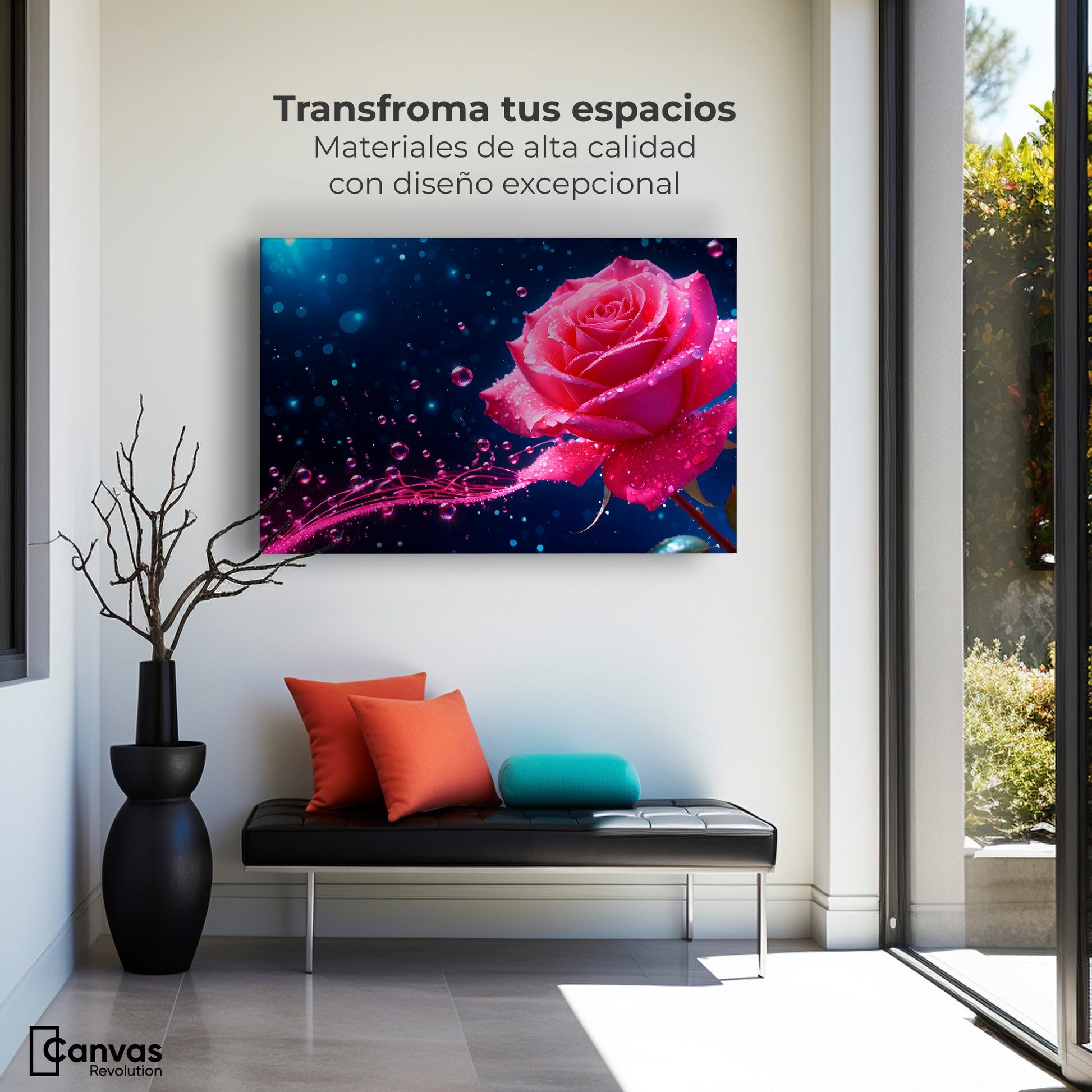 Cuadros Decorativos Canvas Revolution | Rosa Radiante Sueno | Montaje1