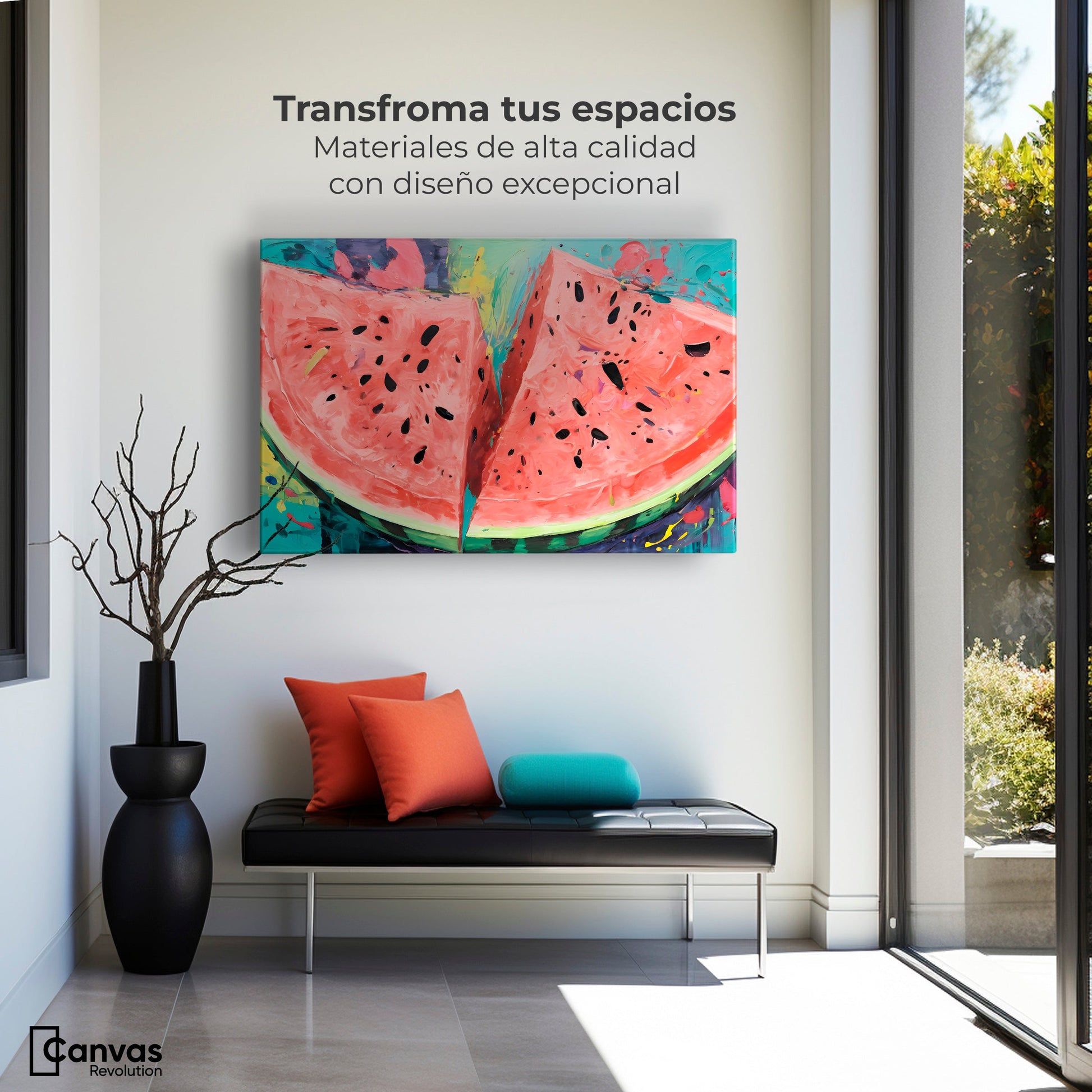 Cuadros Decorativos Canvas Revolution | Sandia Rebanada | Montaje1