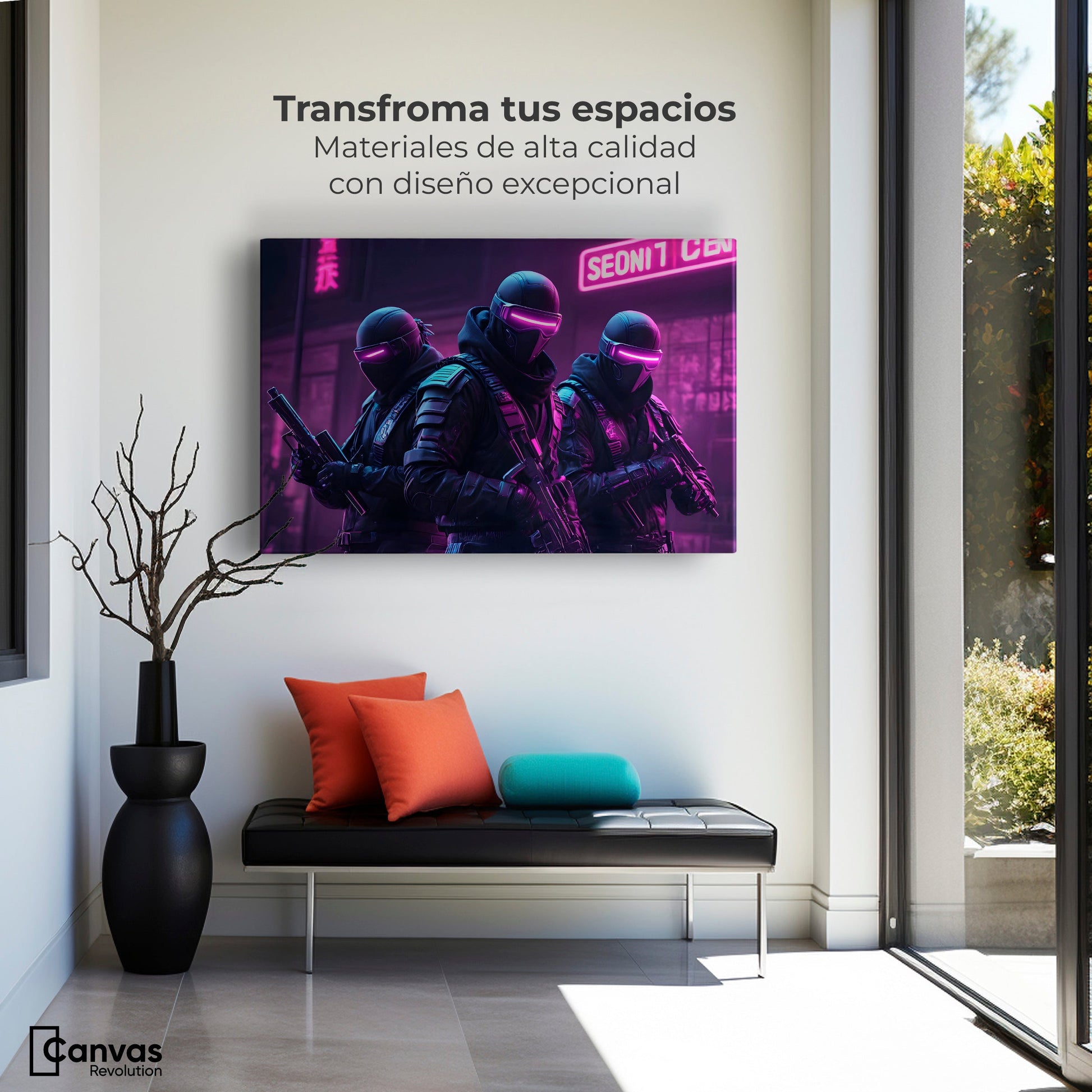 Cuadros Decorativos Canvas Revolution | Soldado Cyberpunk | Montaje1