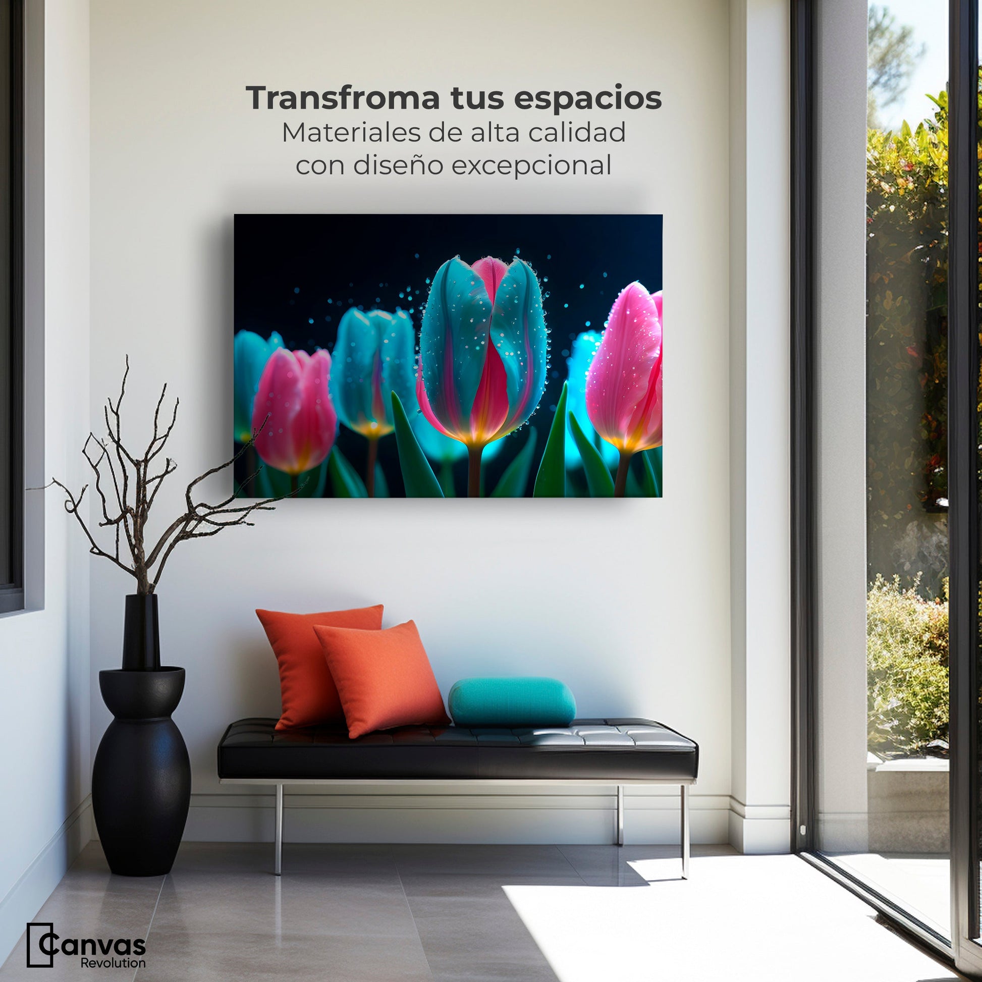 Cuadros Decorativos Canvas Revolution | Tulipanes Fragancia | Montaje1