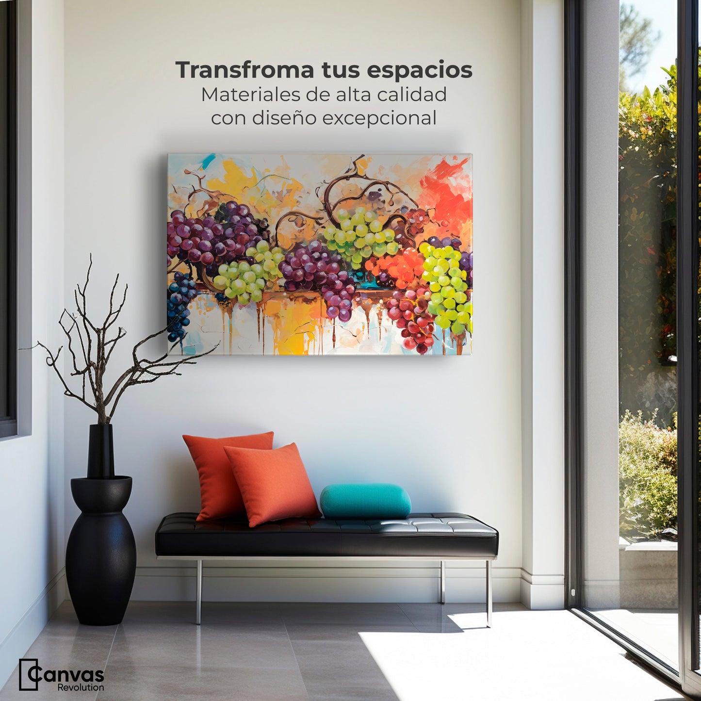 Cuadros Decorativos Canvas Revolution | Uvas Coloridas | Montaje1