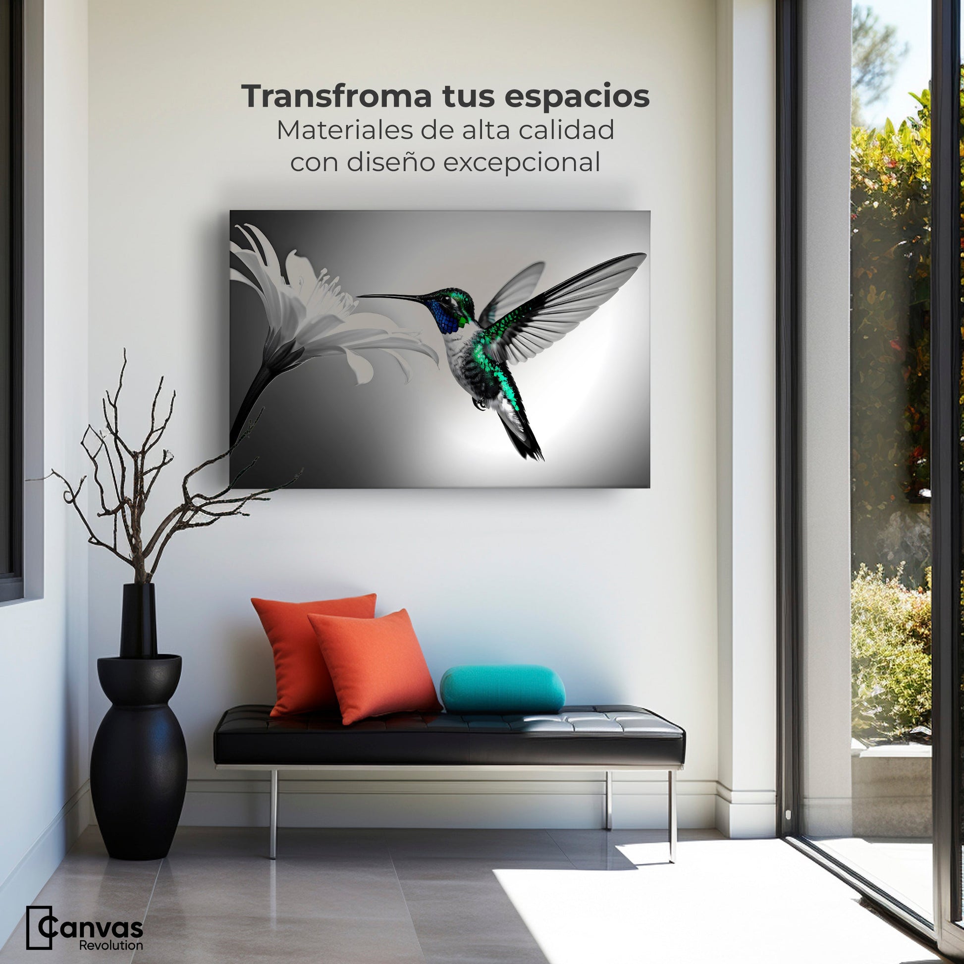 Cuadros Decorativos Canvas Revolution | Verde En Vuelo | Montaje1