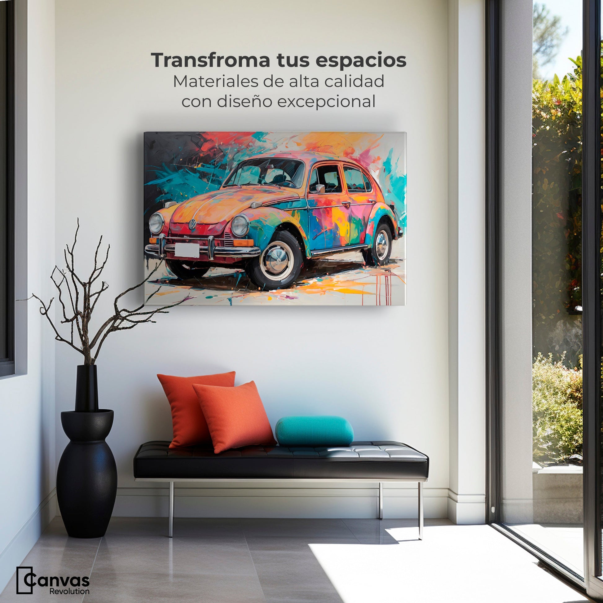Cuadros Decorativos Canvas Revolution | Vocho Colorido | Montaje1