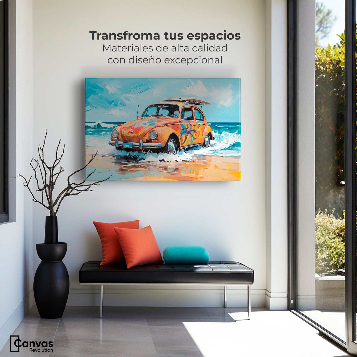 Cuadros Decorativos Canvas Revolution | Vocho Vacacional | Montaje1