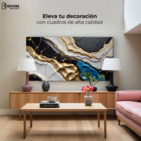 Cuadros Decorativos Canvas Revolution | Abstracto Dorado | Montaje2