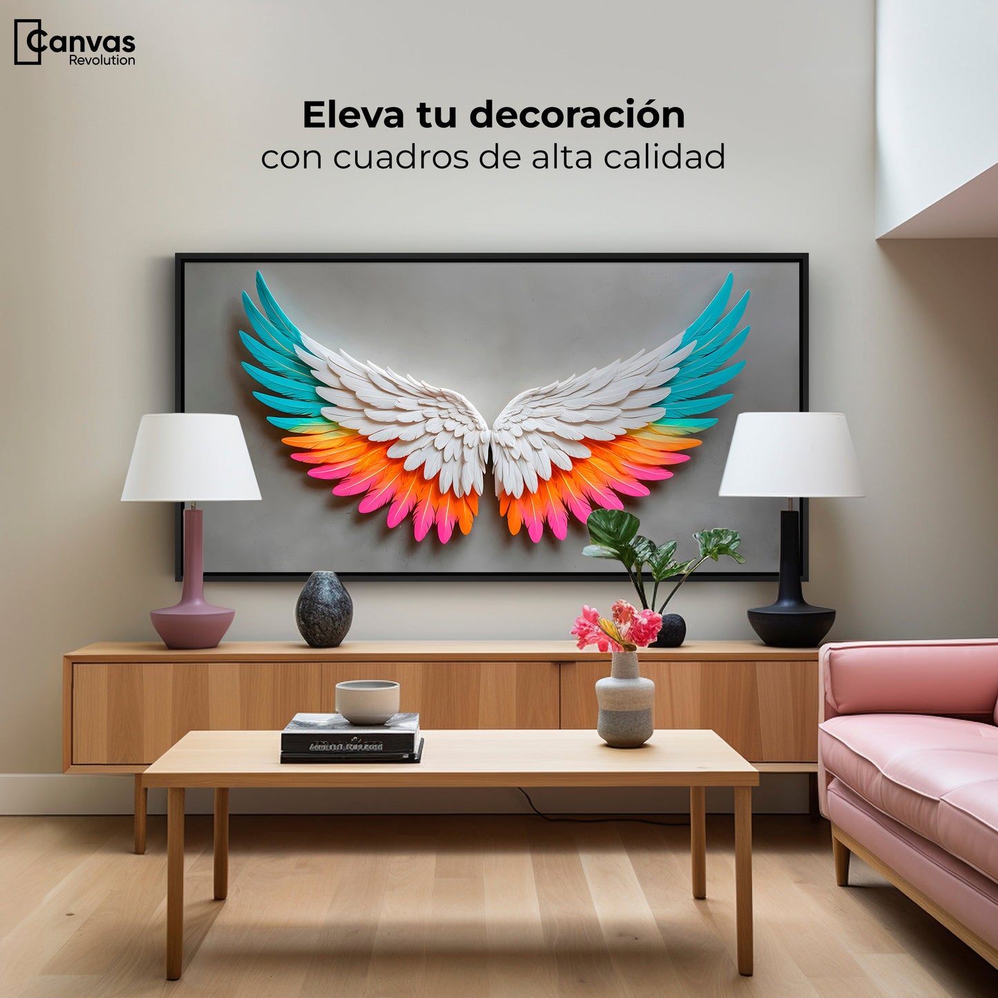 Cuadros Decorativos Canvas Revolution | Alas Angel Armonia | Montaje2